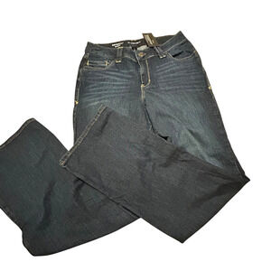 Lane Bryant Distinctly Boot Jeans Womens 14T Tall Blue Denim Dark Wash Zip New